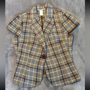 Charlotte Russe RN# 45107 Plaid Single Fancy Button Blazer Size M